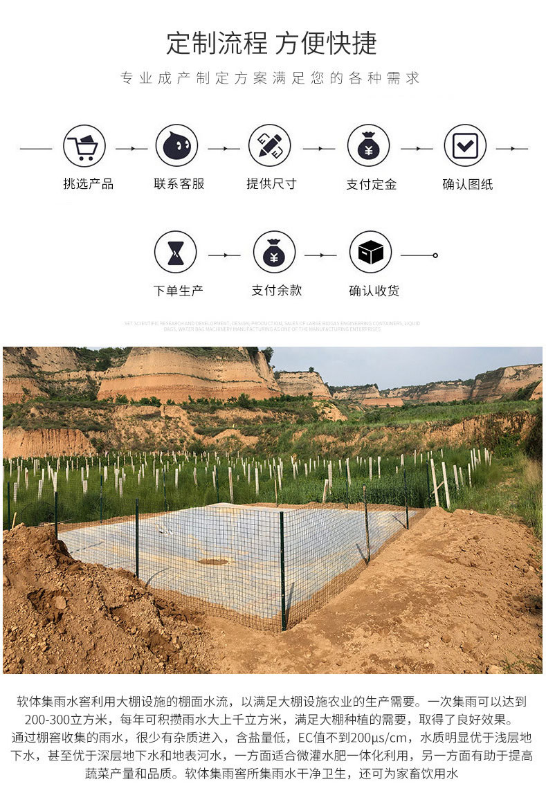 西北干旱地区集雨水窖农作物集雨用品厂家定制农用软体储水袋_02